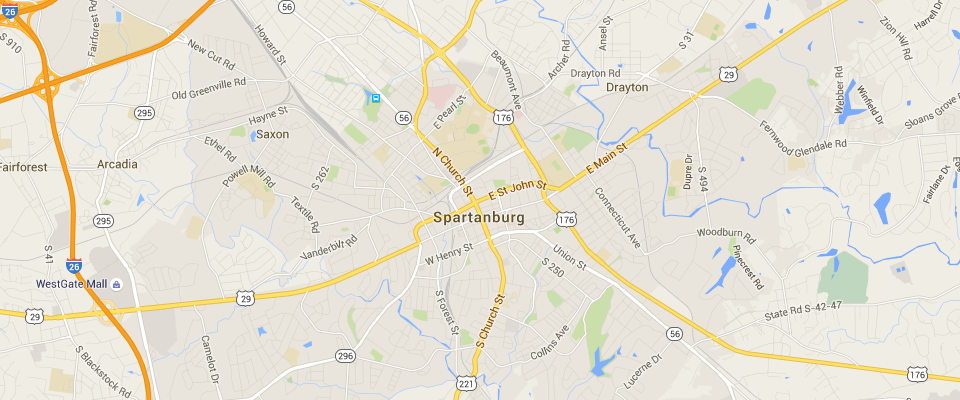 Spartanburg Dumpster Rental Service Map